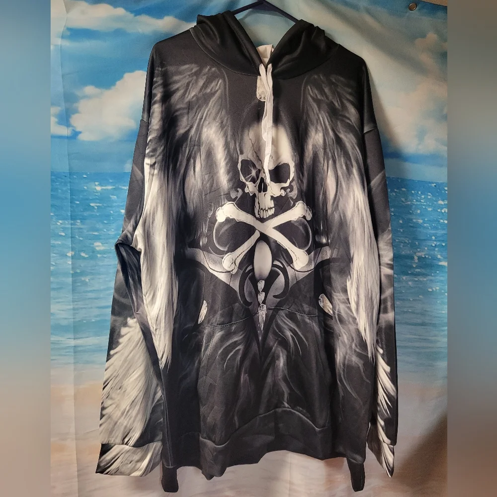 Mens NWOT Unbranded Size‎ 3X Skull Sweatshirt Hoodie